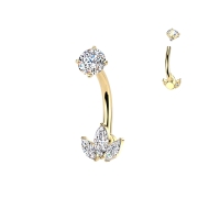 Bauchnabelpiercing Metall rose rot