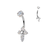 Navelpiercing PVD lotus style