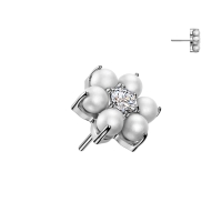 Parel flower TOP - Titanium - Threadless Push In
