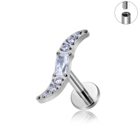 Piercing Titanium wave steentje 1.2x6