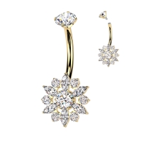 Navelpiercing titanium flower