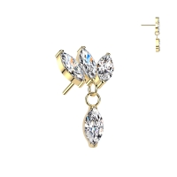 Titan-Einsteck-Musiknoten-Top ohne Gewinde, gold