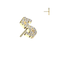 Titan-Einsteck-Musiknoten-Top ohne Gewinde, gold