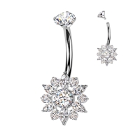 Navelpiercing titanium flower