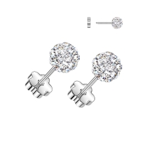 Doppelseitige quadratische Ohrringe, 4 mm