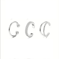 Fake piercings set 3 stuks shine