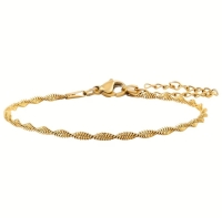 Elegantes gl&auml;nzendes Fu&szlig;kettchen - gold