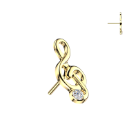 Titan-Einsteck-Musiknoten-Top ohne Gewinde, gold