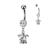 Navelpiercing steen met hanger schildpad