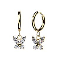 Piercing Titan doppelt gef&uuml;ttert 1x8 goldfarben