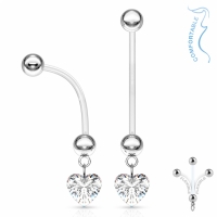 Piercing Herz weiß