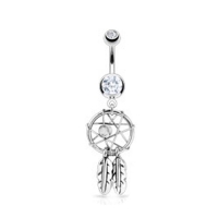 Navelpiercing dreamcatcher wit