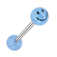 Piercing smiley blauw