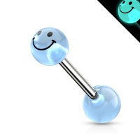 Piercing Smiley blau