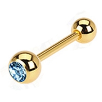 Piercing aqua gold plated