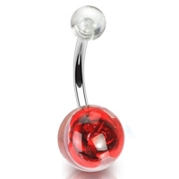 Piercing roos balletje  rood