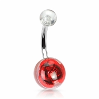 Piercing Rosenkugel rot