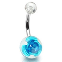 Piercing roos balletje  aqua