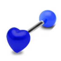 Tongpiercing UV hart blauw
