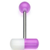 Zungenpiercing UV Pille lila