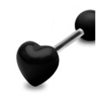 Tongpiercing UV hart zwart