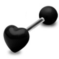 Tongpiercing UV hart zwart