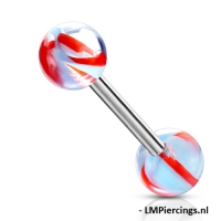 Piercing blau/rot