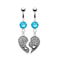 Bauchnabelpiercing Paar Best Friends Aqua