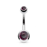 Piercing dubbel steentje paars