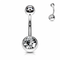 Piercing Doppelstein weiß
