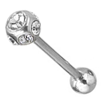 Piercing Kristallkugel weiß