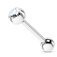 Piercing mit weißem Zirkonia