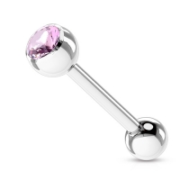 Piercing mit rosa Zirkonia