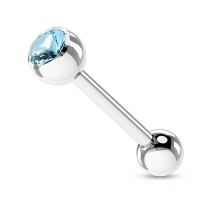 Piercing mit Zirkonia Aqua