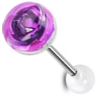 Zungenpiercing Metall Rose Lila