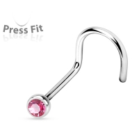 Nasenpiercing Curve Stein rosa