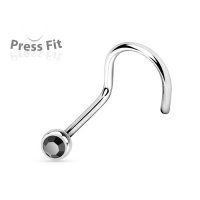 Nasenpiercing Curve Stein schwarz