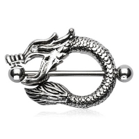 Brustwarzenpiercing Drache