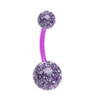 Piercing flexibele bio plast spikkel paars