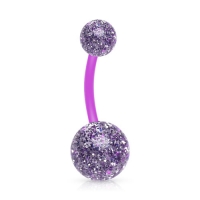 Piercing flexibel Bio Plast gesprenkelt lila