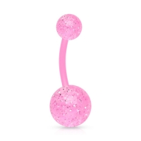 Piercing flexibel Bio Plast gesprenkelt rosa