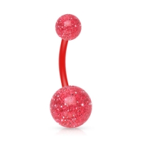 Piercing flexibel Bio Plast gesprenkelt rot