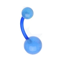 Piercing flexibele bio plast glow in the dark blauw