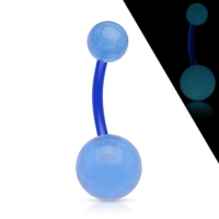 Piercing flexibles Bioplast leuchtet im Dunkeln blau