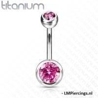 Piercing Titan Stein rosa klein