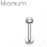 Piercing Titan weißer Stein 1,2x8