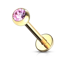 Piercingstein rosévergoldet