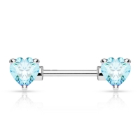 Brustwarzenpiercing Doppelherz Aqua
