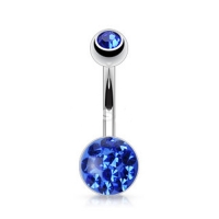 Piercing austrian crystal blauw